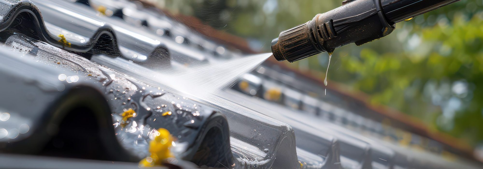 The procedure for clearing spring rain gutters The procedure for clearing spring rain gutters